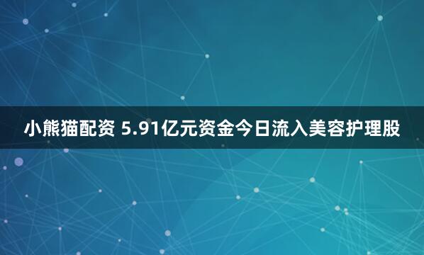 小熊猫配资 5.91亿元资金今日流入美容护理股