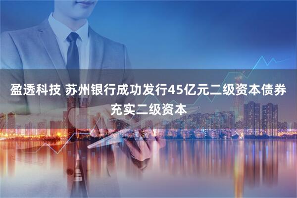 盈透科技 苏州银行成功发行45亿元二级资本债券充实二级资本